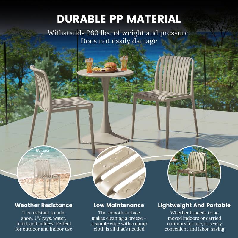 Frond and Form Outdoor Stacking Dining Side Chair (Set of 2)