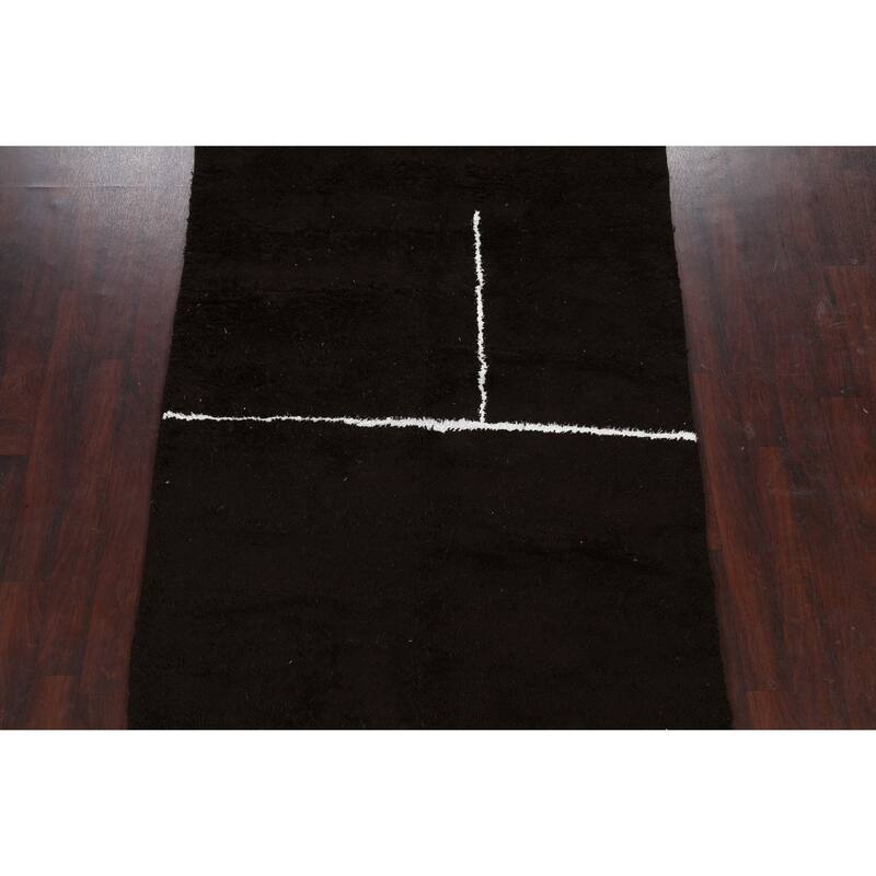 Modern Moroccan Oriental Area Rug Wool Hand-knotted Office Carpet - 5'3" x 9'0"