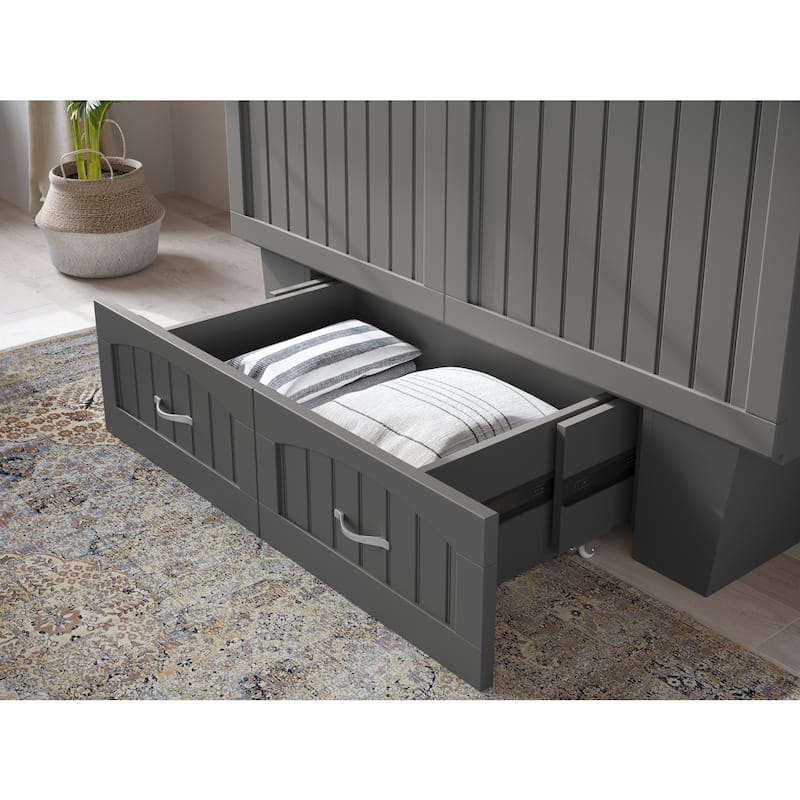Murphy Bed Chest - Storage Drawer & USB Charger - Space Saving Furniture