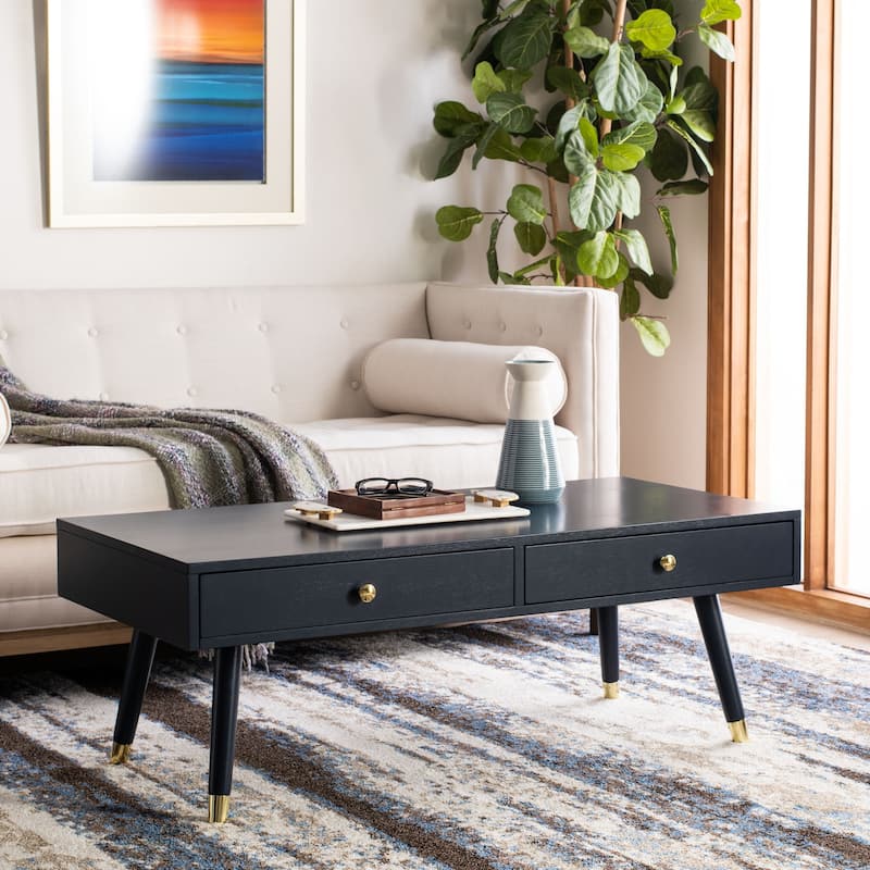 SAFAVIEH Levinson Mid-Century Gold Cap Coffee Table - 48" x 24" x 18"