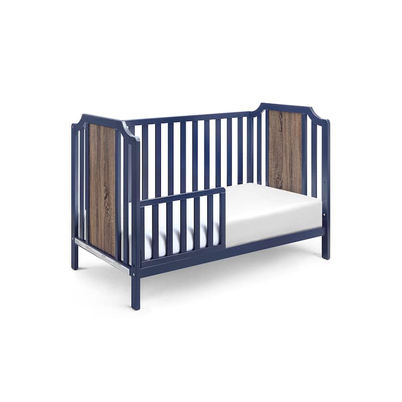 Brees Island 3-in-1 Convertible Crib Midnight Blue/Brownstone - Blue+Brown