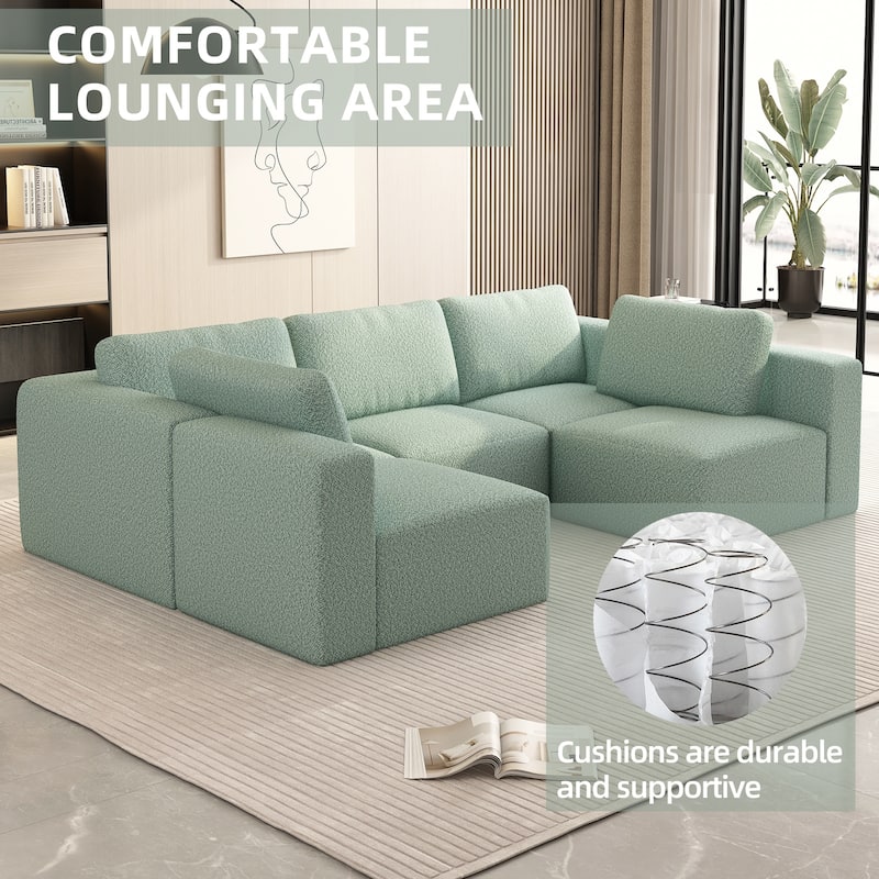 104"x71" Modular Sectional Sofa Sleeper, Chaise, Ottoman, U-Shaped