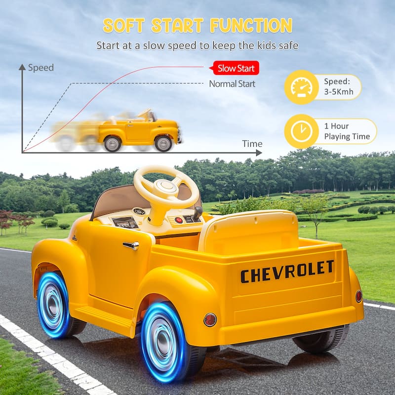 12V Ride On Car for Kids Ages 3-5, Licensed Chevrolet Kids Electric Cars