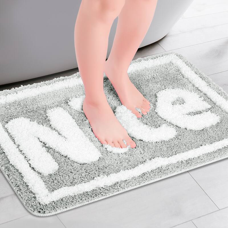 Plush Non-slip Bathroom Letter Rug, Soft Absorbent Bath Mat for Bathroom, Floor, Tub, Shower Room