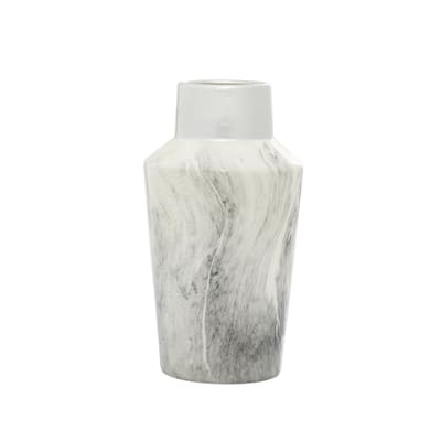 Ceramic Faux Marble Decorative Vase - Gray - Roche River Decor