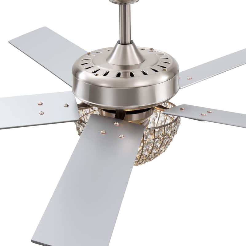 52" Modern 5-Blade Chandelier Ceiling Fan with Light and Remote