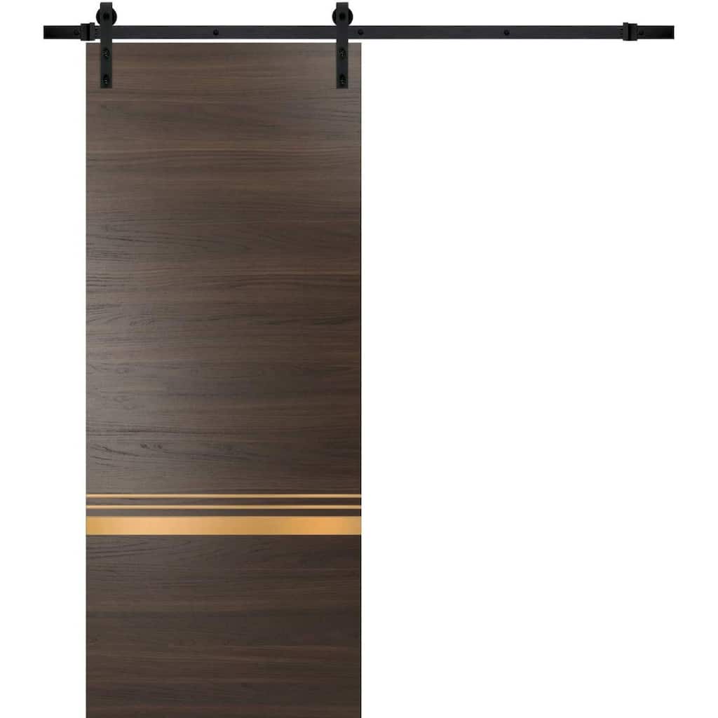 Sturdy Barn Door 18 x 80 Planum 2010 Chocolate Ash with 6.6FT