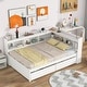 preview thumbnail 11 of 16, Full Bed with L-Shaped Bookcases & Two Drawers - Multifunctional Design