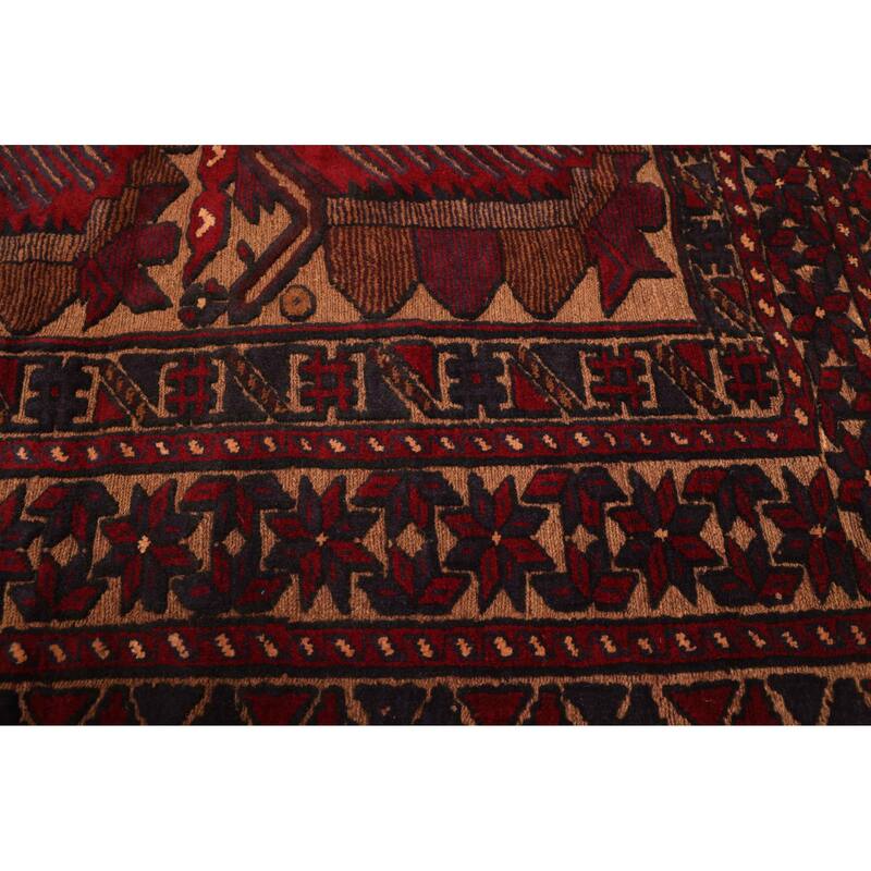 ECARPETGALLERY Hand-knotted Tajik Caucasian Red Wool Rug - 4'1 x 5'5