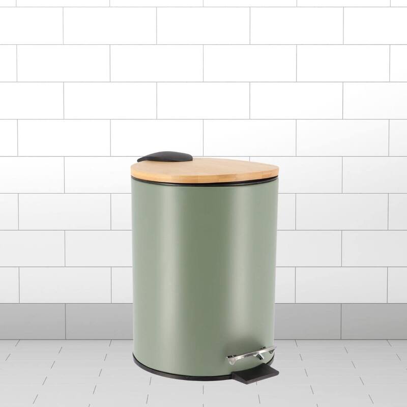 Bathroom Accessories with Natural Accents, Modern 6-piece Set