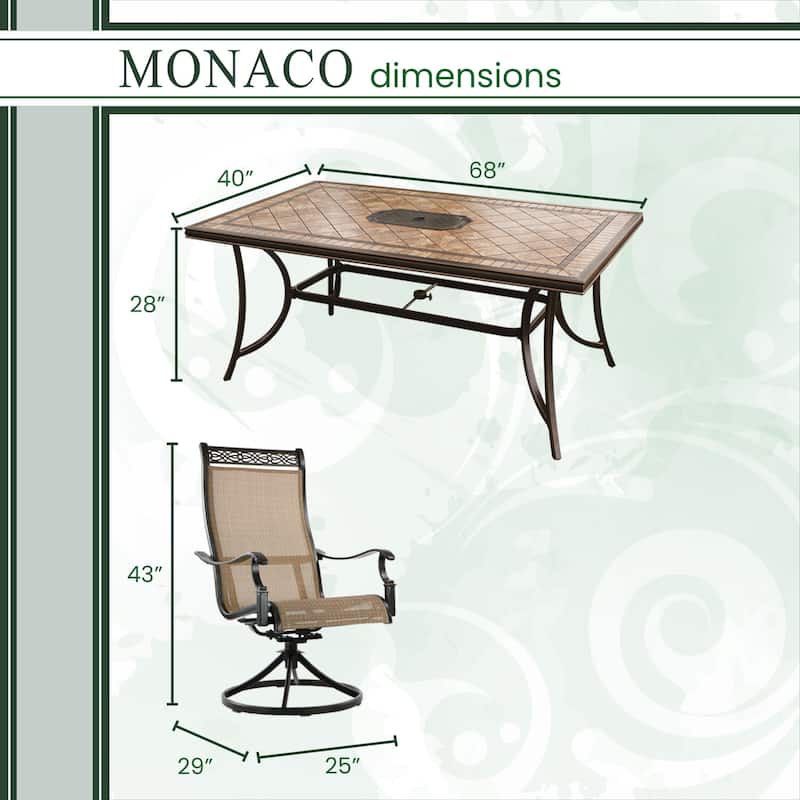Hanover Monaco Tan Aluminum 7-piece Dining Set