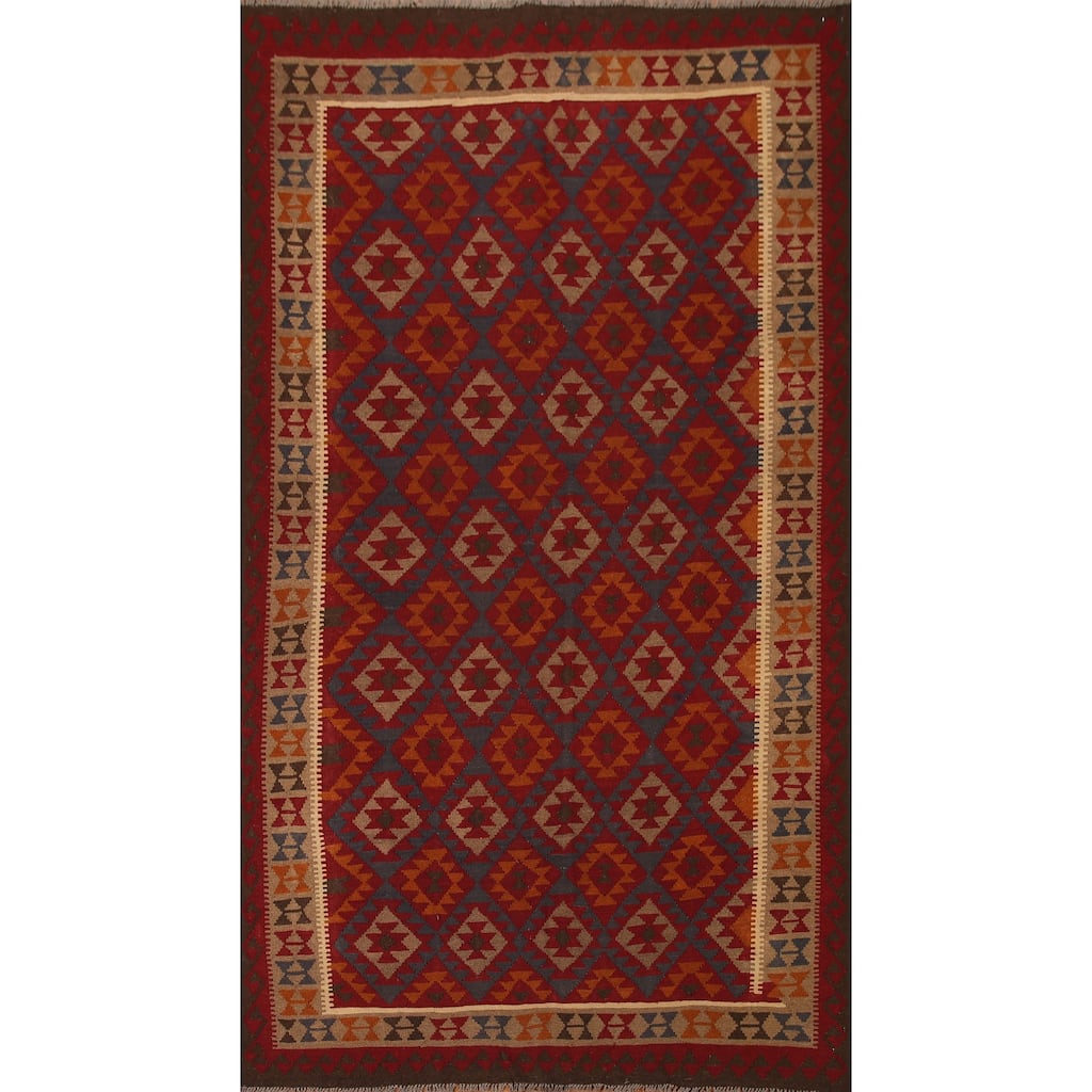 Kilim Oriental Area Rug Flat-weave Modern Wool Carpet - 6'7"x 10'1"
