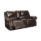 preview thumbnail 4 of 6, Signature Design by Ashley Buncrana Leather Power Dual Adjustable Reclining Loveseat