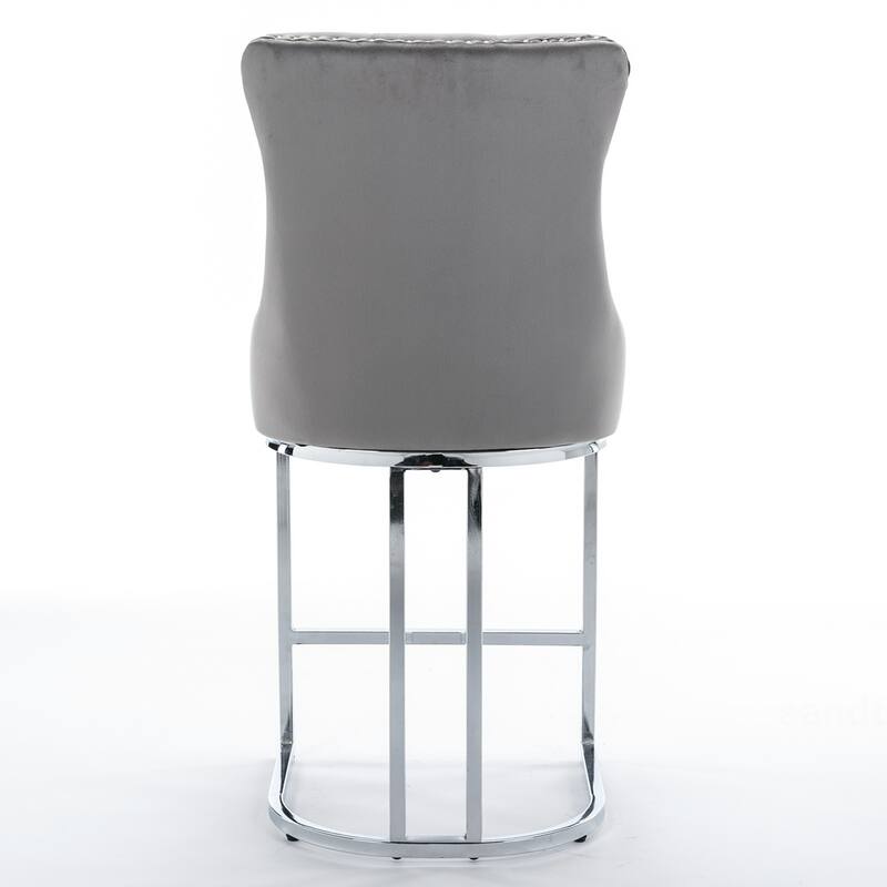2PCS Velvet Counter Height Bar Stools
