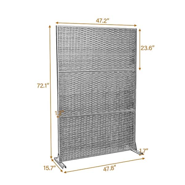 dimension image slide 32 of 33, Outdoor Privacy Screen with Stand for Patio Garden Metal Fence
