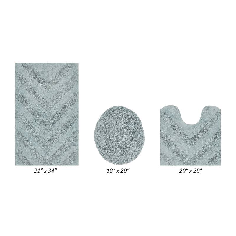 Better Trends Bathroom Rug Set 100% Cotton Tufted Water Absorbent Bath Rug for Shower, Sink Mats Machine Wash Hugo Collection