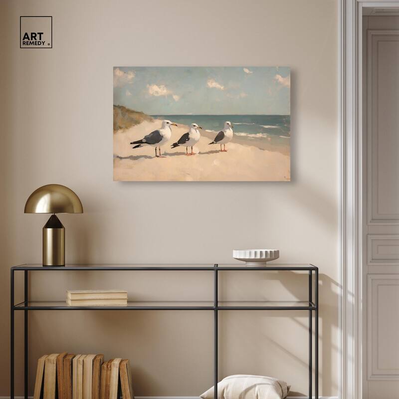 Seagulls at the Beach I Canvas by Art Remedy, Gallery Wrapped