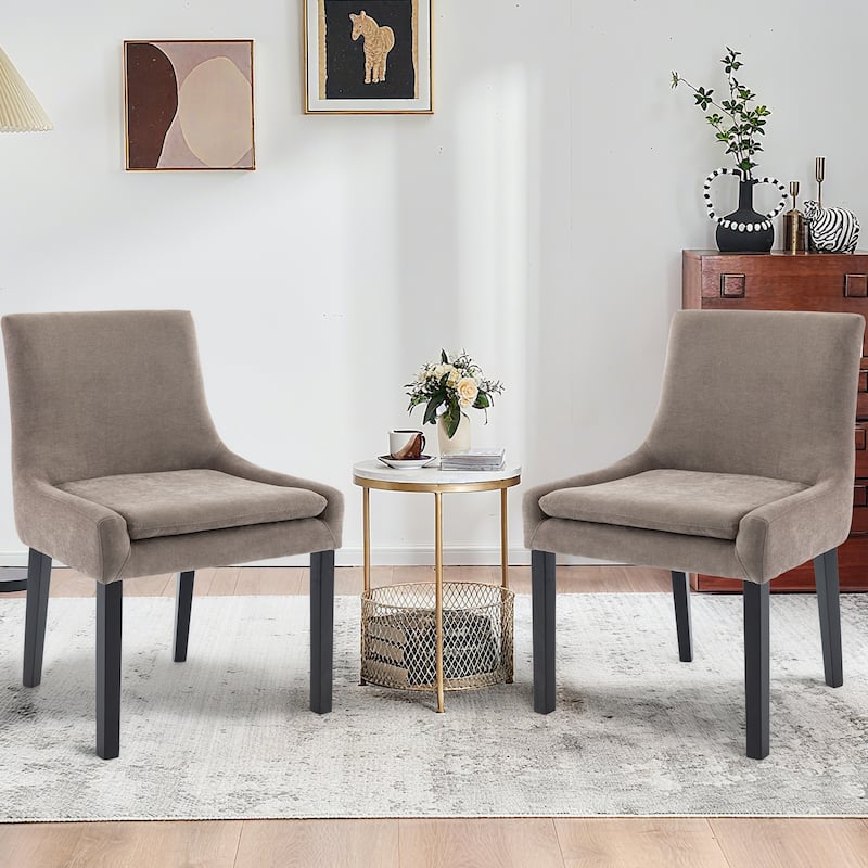 RENEWLINE Mid-Century Modern Corduroy Upholstered Dining Chairs with Solid Wood Legs,Set of 2/4/6