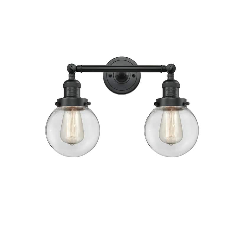 Innovations Lighting Beacon 2 Light 17" Wide Bathroom Vanity Light - Matte Black / Clear