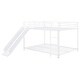 preview thumbnail 19 of 38, Unique Design Full over Full Size Metal Bunk Bed with Slide and Guardrails
