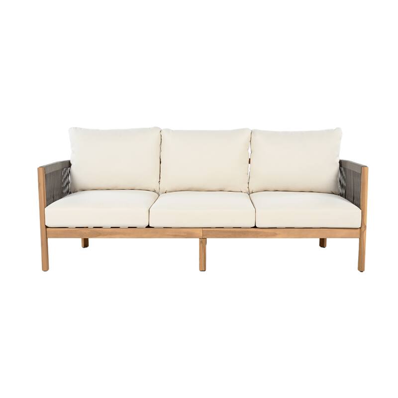 Christopher Knight Home - Everly 5-Piece Acacia Wood & Woven Rope Outdoor Furniture Set