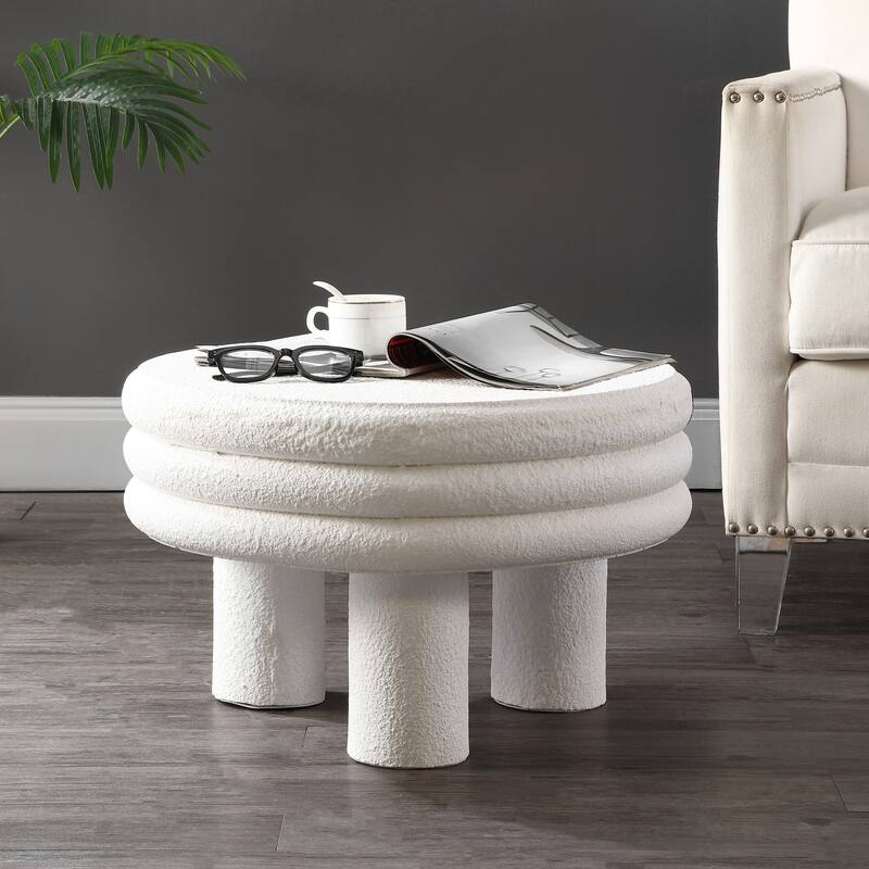 Evans 13.5" Contemporary Minimalist Curvy Low Accent Table , by JONATHAN Y