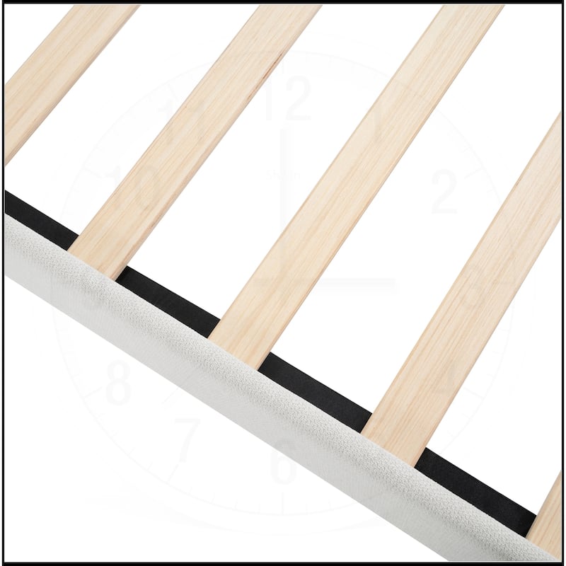 Premium Chenille Minimalist Designs Upholstered Platform Bed