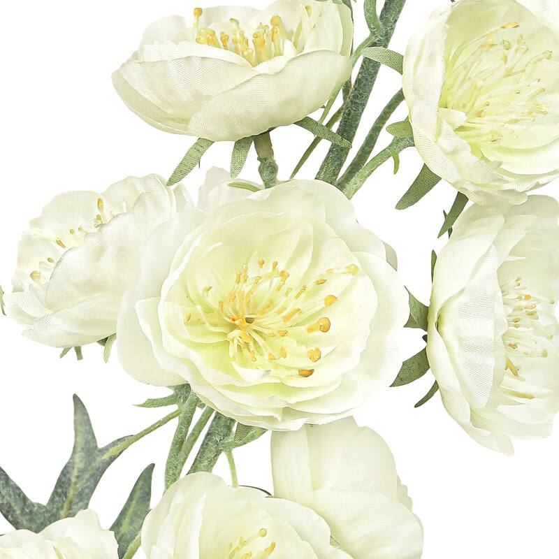 Set of 2 Cream White Artificial Hybrid Delphinium Flower Stem Spray 36in - 36" L x 5" W x 5" DP