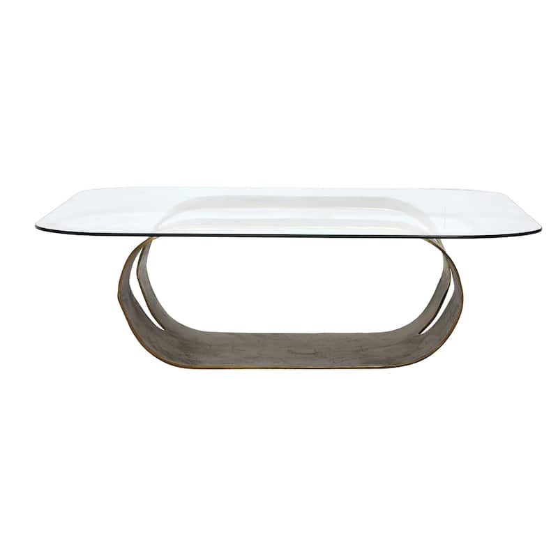 Lantern Aluminum Coffee Table, Brass