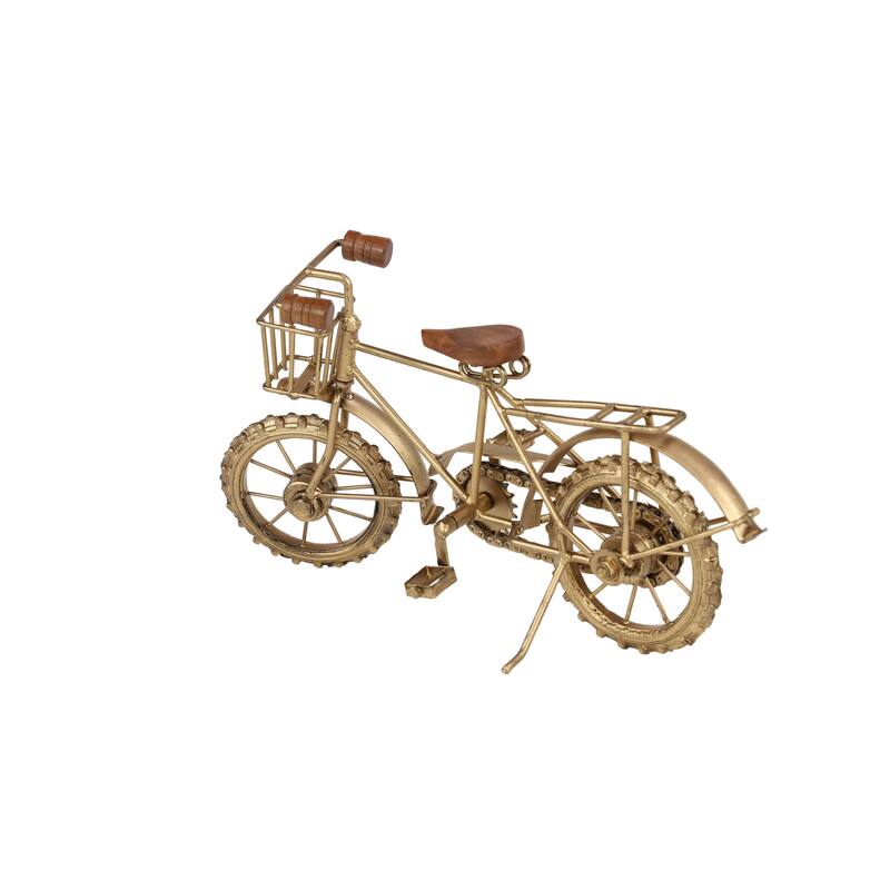 Metal Bike Decorative Sculpture - Gold - Roche River Decor