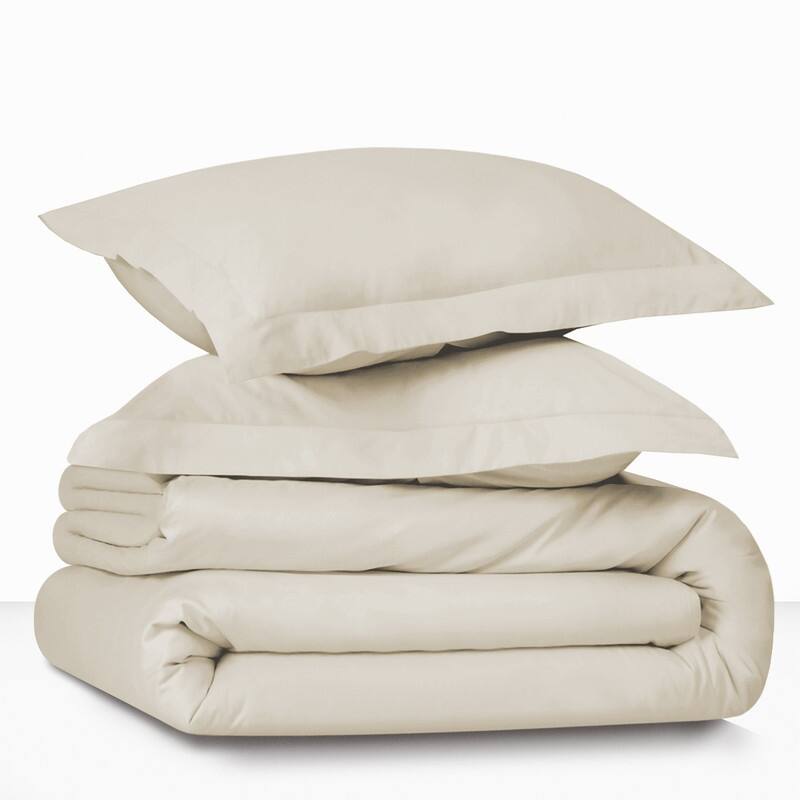 Farm to Home Dreamy Cotton Duvet Set with Button Closure, 2-Piece - Pearl - King - Cal King