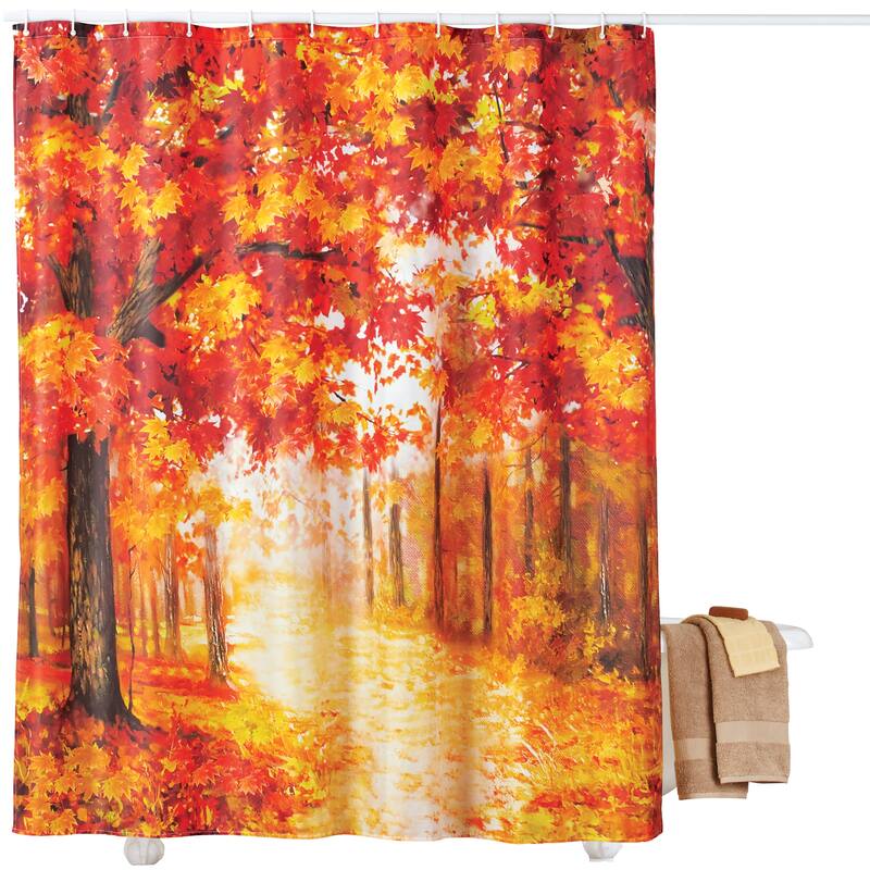 Beautiful Autumn Forest Scene Shower Curtain