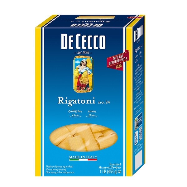 De Cecco Pasta Pasta - Rigatoni - Case of 12 - 16 oz
