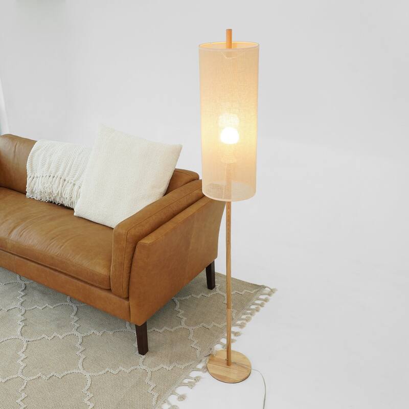 Height Floor Lamp, Modern Standing Light for Living Room, Bedroom & Study Area Lighting, Floor Lamp - Oak and Natural 110-120V
