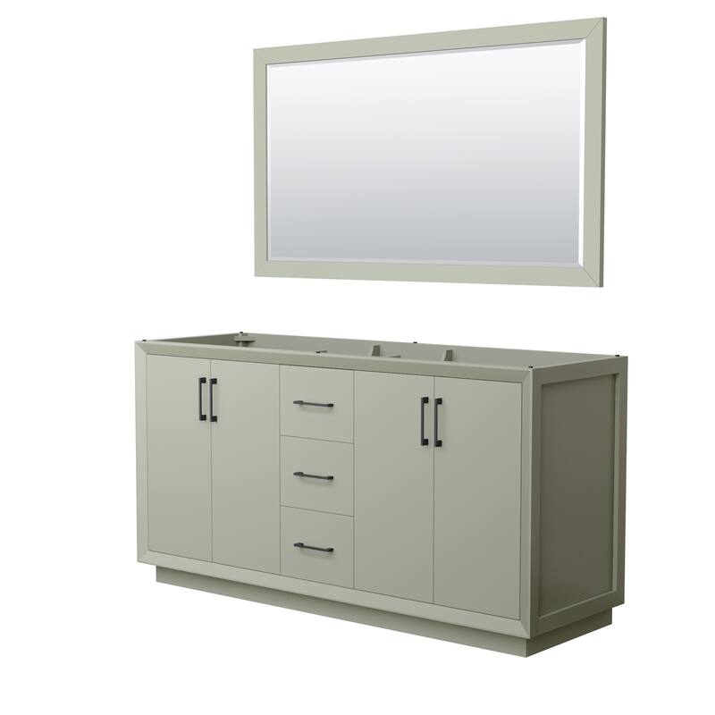 Wyndham Collection WCF414166D-CXSXX-M58 Strada 65" Double Free - Light Green / Matte Black Hardware