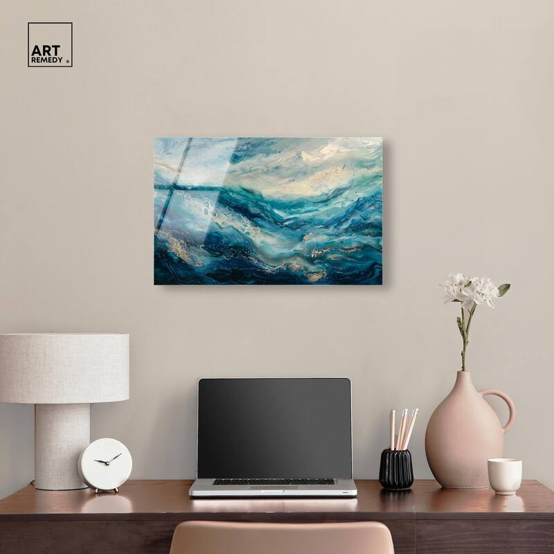 Jeweled Waters Acrylic by Art Remedy, Ready to Hang
