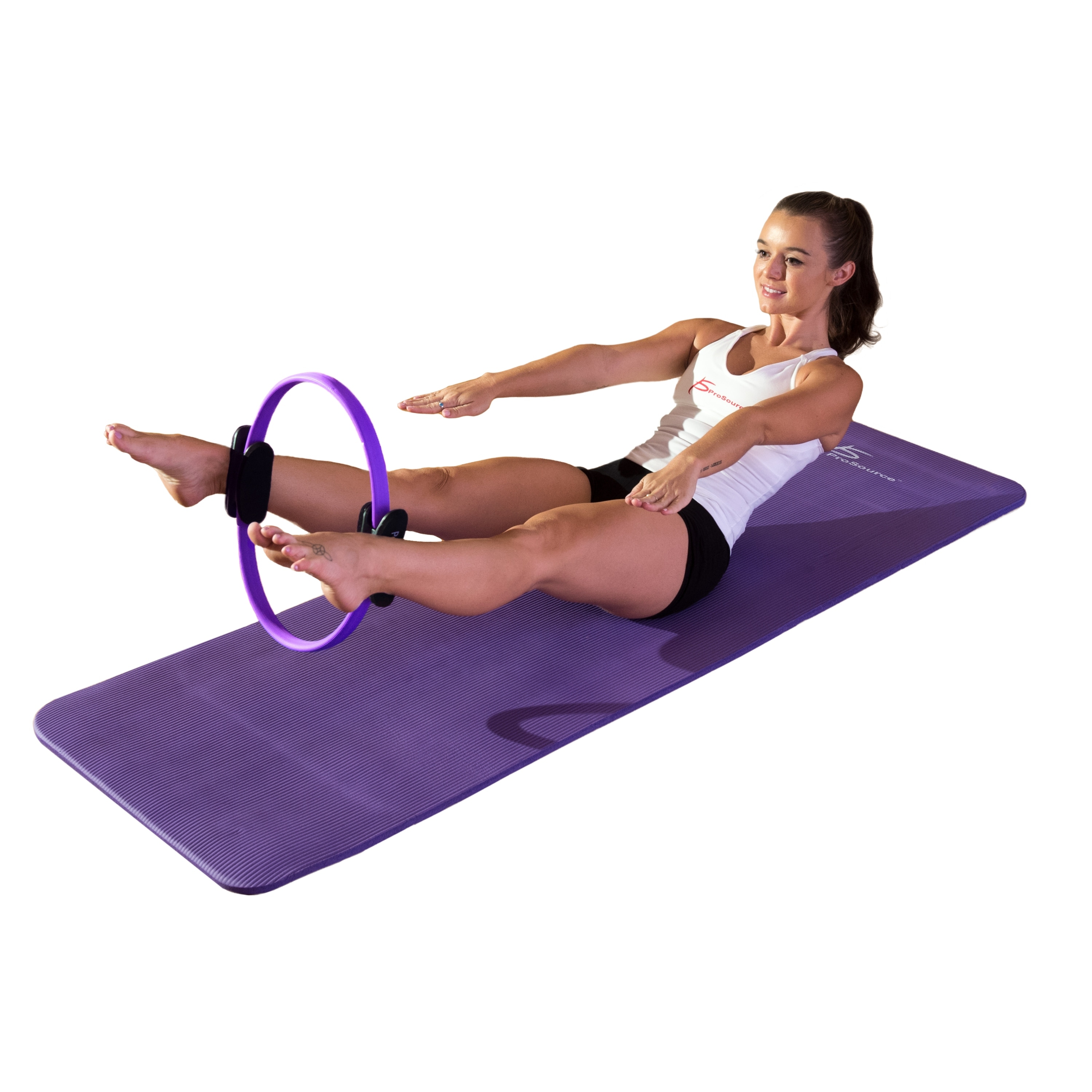 Pilates Ring Yoga Dual Grip Gymnastics Aerobic Gym Exercise Gym Circle Black 
