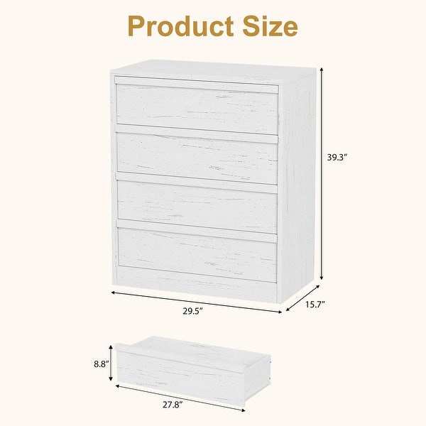 dimension image slide 7 of 8, Modern Drawer Dresser & Nightstand with Large Storage, for Bedroom, Living Room, Nursery, Entryway
