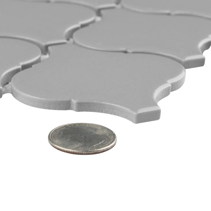 Merola Tile Metro Lantern Matte Light Grey 9-1/2" x 10-3/4" Porcelain Mosaic Floor and Wall Tile