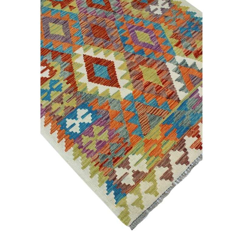 Flatweave Zoda Red/Ivory Rug - 3'2" x 5'0"