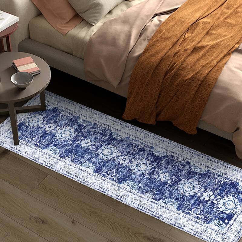 Garvee Boho Rugs Bohemian Rugs Floral Distressed Area Rug