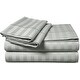 preview thumbnail 3 of 20, Luxury 500 Thread Count Egyptian Cotton Solid or Striped Sheet Set California King - Silver (Damask Stripe)
