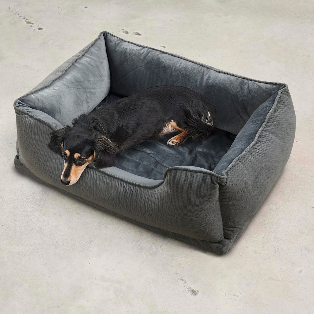Textured Plush Rectangle Pet Bed