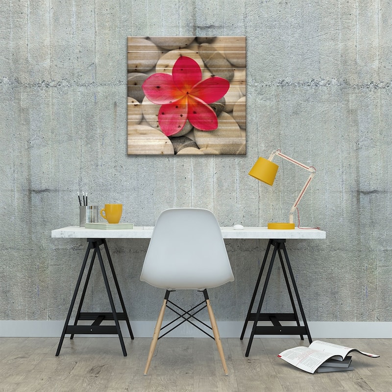 Zen Flower Print On Wood by PhotoINC Studio - Multi-Color