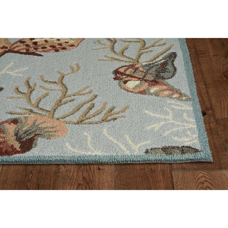 Domani Mohana Coral Sea Hand-hooked Area Rug