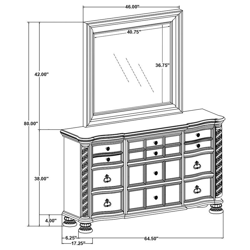 Emmett Traditional Wood 9-drawer Dresser Walnut