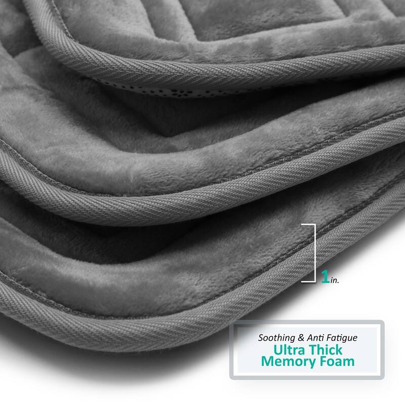 Clara Clark Ultra Soft Non Slip and Absorbent Bath Rug - Waffled Velvet Memory Foam Bath Mat