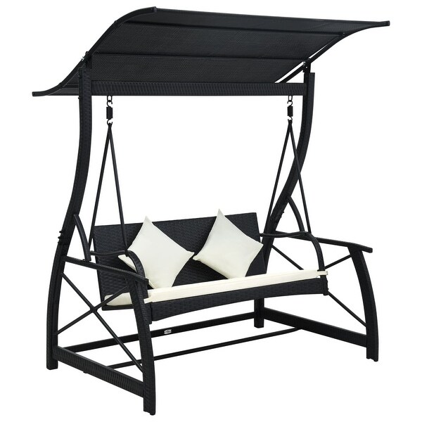 Black 3 on sale seater garden swing
