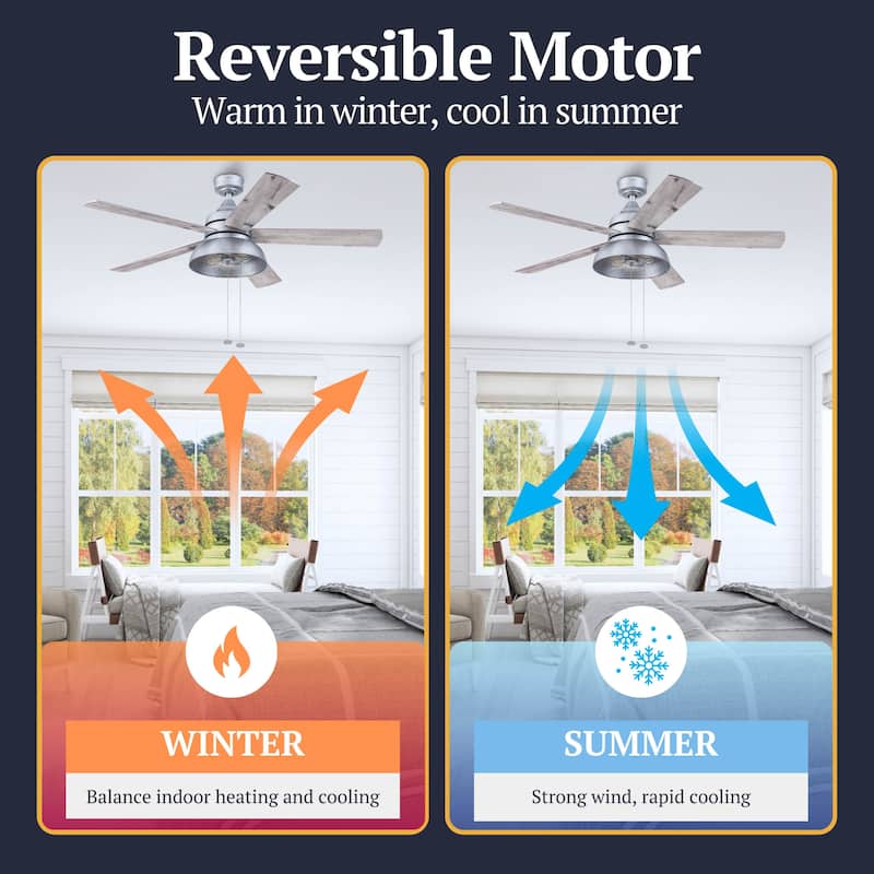 52" Prominence Home Brightondale Indoor/Outdoor Industrial Farmhouse Ceiling Fan, Damp Rated
