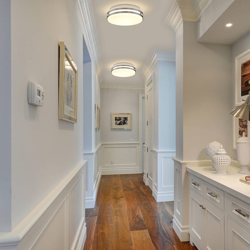 Flush Mount Ceiling Light with Frosted Glass Shade - N/A